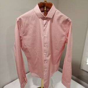 EXPRESS MINI RED CHECKED DRESS SHIRT LONG SLEEVE MEN SIZE XL